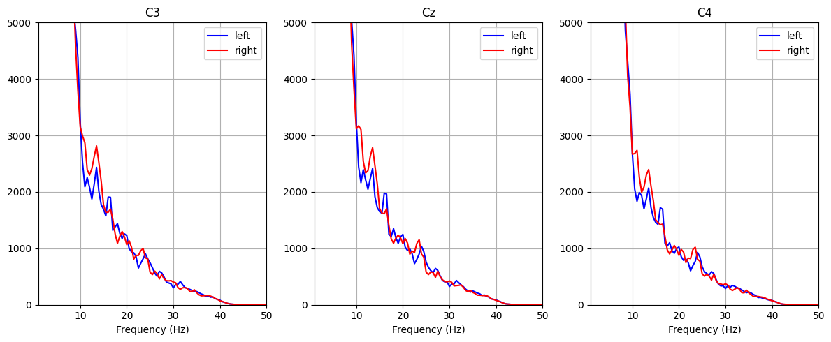 Power Spectral Density of the EEG Data