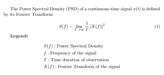 PSD formula
